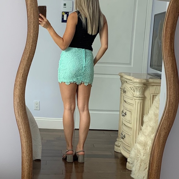 3 FOR $35 - H&M Turquoise Lace Overlay Mini… - Picture 5 of 8